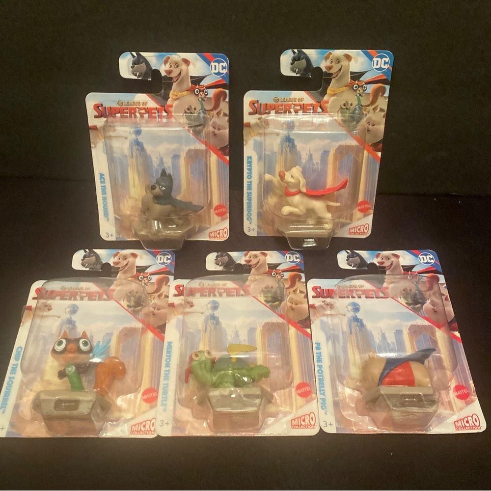 DC League of Superpets Micro Mini Action Figure Mattel Collectible Toys Set of 5